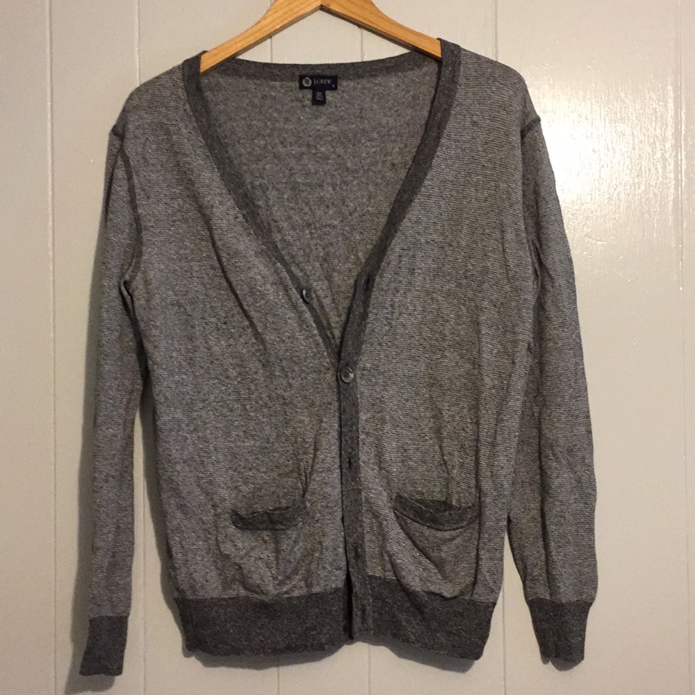 Gray knit cardigan